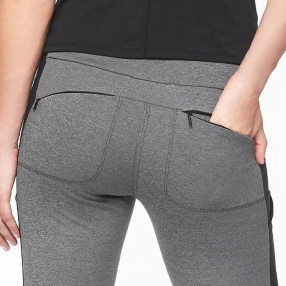 Athleta Essex Hybrid Tights XSP Black Heather - Picture 3 of 6